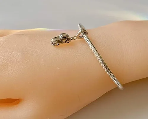 Miniatura 3 de Abalorio de plata de ley 925 que se adapta a pulseras y collares Pandora y más bricolaje (auto clásico vintage)