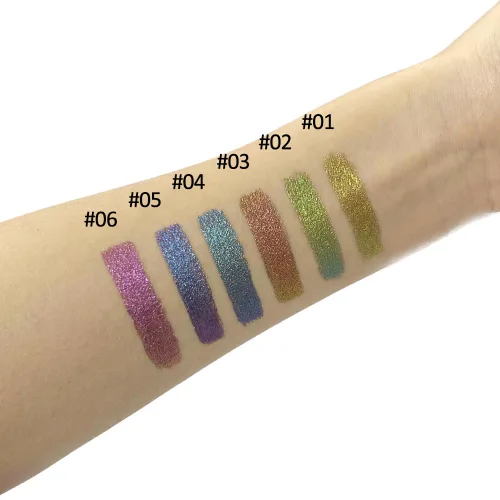 Miniatura 4 de Mysense Delineador de ojos con purpurina líquida Chameleon, delineador líquido satinado metálico, acabado brillante multireflectante, maquillaje