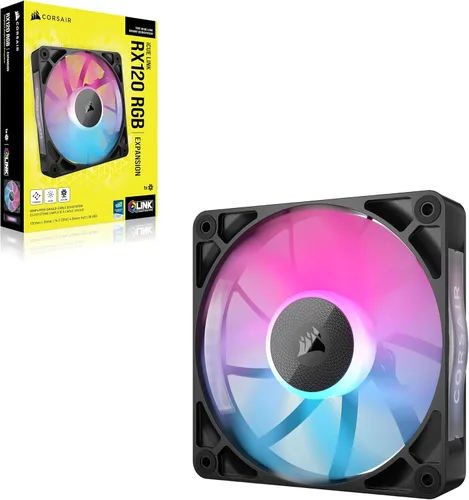 Miniatura 9 de CORSAIR iCUE Link RX120 RGB Ventilador PWM de 120 mm - Rodamiento de cúpula magnética - Ventilador individual - Negro