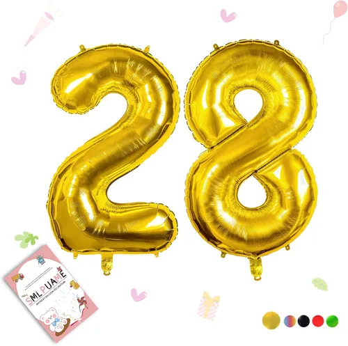 Miniatura 13 de Globos de números de 40 pulgadas del 0 al 9 dorados grandes del número 0, globos digitales para suministros de decoración de celebración de fiesta