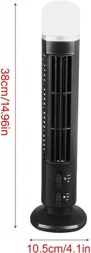 Miniatura 4 de Aramox Ventilador de torre oscilante, ventilador de torre sin aspas, ventilador de escritorio USB oscilante con luz para el hogar, dormitorio, Negro