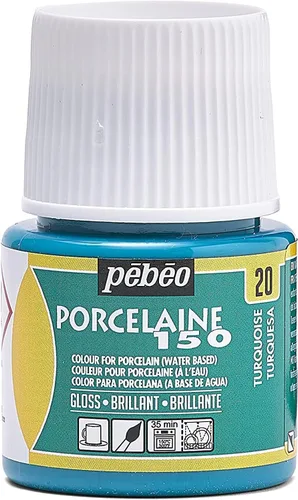 Miniatura 24 de Pebeo Porcelaine 150 - Pintura para porcelana de alto brillo a base de agua, botella de 45 ml - Negro abismo Abismo Negro