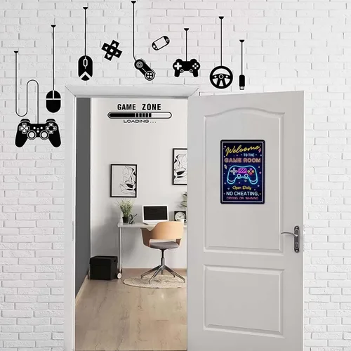 Miniatura 3 de Letrero de bienvenida a la sala de juegos, regalos geniales de decoración de juegos para niños y adolescentes, accesorios y decoración perfectos