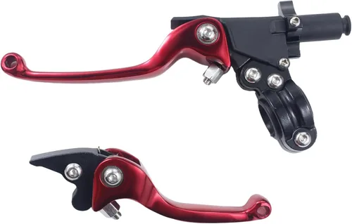 Miniatura 6 de Palancas universales de freno de embrague de 7/8 pulgadas de 0.866 in para CRF70 CRF110 XR 50 XR 70 XR 110 ATV Pit Dirt Bike (rojo)