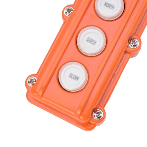 Miniatura 2 de Interruptor de botón de grúa a prueba de lluvia de 10 vías, COB-64A Arriba-Abajo izquierda/Derecha/Delantero/Atrás/Rápido/Lento Naranja Interruptor