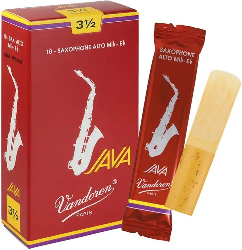 Miniatura 7 de Vandoren SR262R Alto - Lengüetas JAVA rojas para saxofón, resistencia 2; caja de 10