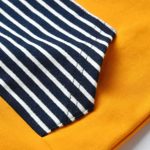 Miniatura 4 de Conjunto de sudadera con capucha de manga larga a rayas para bebés y niños pequeños