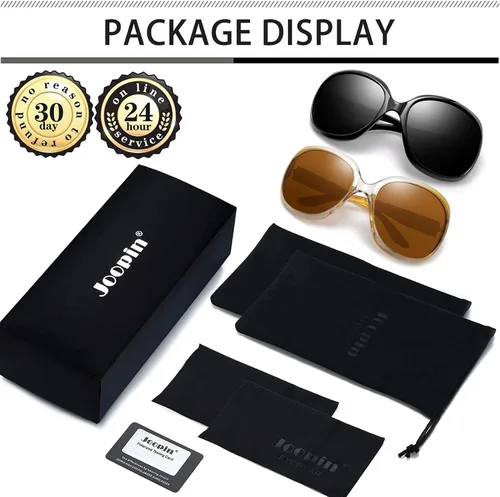 Miniatura 28 de Joopin Lentes de sol de gran tamaño para mujer, polarizados, grandes, para conducción, protección UV, grandes sombras