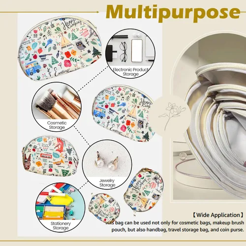 Miniatura 6 de HESSION Juego de 5 bolsas de cosméticos para mujer, bolsa de maquillaje, bolsa con cremallera, accesorios organizador para viajes, Color 1