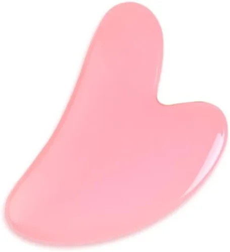 Miniatura 2 de Herramienta Gua Sha de cuarzo rosa, secreto de belleza, para masajeador facial, elimina la hinchazón/microcirculación/elimina toxinas/previene