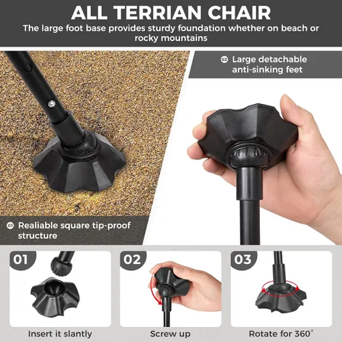 Miniatura 6 de ATEPA UFO3.0 Silla de mochilero ultraligera, 330 libras, silla de campamento plegable de aluminio aeroespacial de alta resistencia con asiento