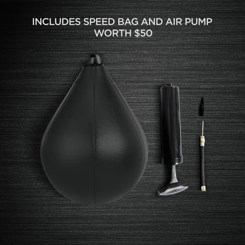 Miniatura 3 de Soporte de Bolsa de Velocidad Plataforma de Bolsa de Velocidad para Práctica de Boxeo Incluye Montura Ajustable en Altura Bolsa de Velocidad y Bomba
