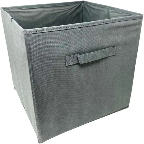 Miniatura 8 de Paquete de 6 cubos grandes de almacenamiento de tela, organizador de canastas de 13 x 13 x 13 pulgadas, color beige con asa de tela