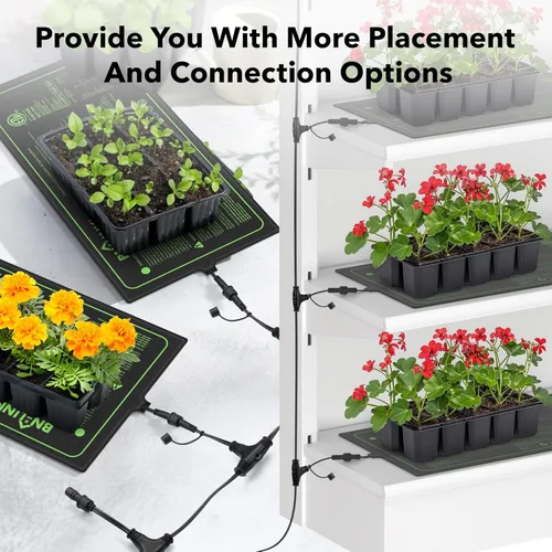 Miniatura 2 de BN-LINK Tapete térmico de semillas para semillas de 10 x 20.75 pulgadas, paquete de 4 unidades de margaritas encadenables, impermeables