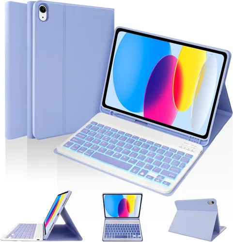 Miniatura 10 de SOPPY Funda con teclado para iPad mini 7 A17 Pro 2024/iPad Mini 6 generación con teclado 2021 8.3 pulgadas, cubierta de teclado desmontable