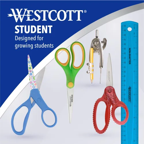 Miniatura 5 de Westcott Tijeras escolares, tijeras multiusos para estudiantes a partir de 12 años, ideales para manualidades y proyectos escolares, regreso a