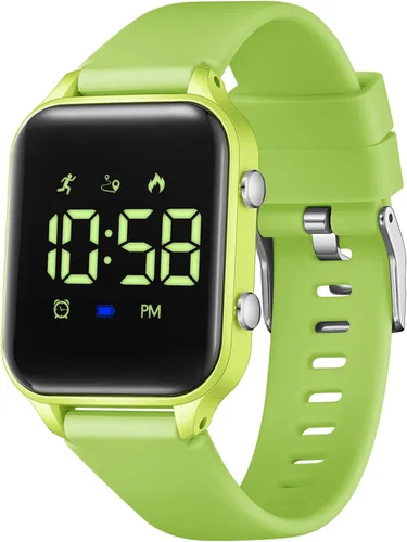 Miniatura 24 de Relojes digitales para niños y niñas, reloj deportivo con rastreador de fitness, podómetro, alarmas, cronómetro, no necesita aplicación, reloj