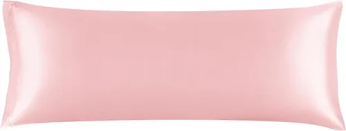 Miniatura 84 de Bedelite Funda de almohada de satén para el cuerpo, súper suave y refrescante, para el cabello y la piel, transpirable, sedosa y larga, 20 x 54 Rosa