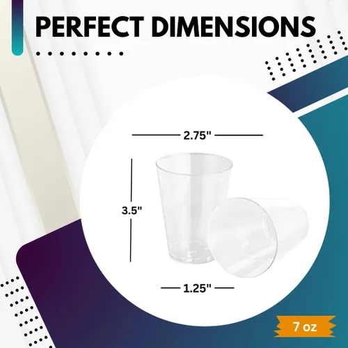 Miniatura 2 de Green Direct Vasos de plástico duro transparente de 7 onzas – Vasos desechables de plástico resistente para bodas, cócteles y bares – Vasos
