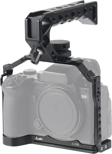 Fotga Jaula de cámara de aluminio + asa superior para Panasonic Lumix S5II S5 Mark II G9II G9 Mark II sin espejo DSLR cámara haciendo videoclips,