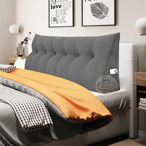 WOWMAX - Almohada triangular para cabecero; almohada en forma de cuña para cabecero; almohada grande de refuerzo para cama, almohada en forma de