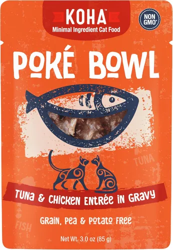 Miniatura 13 de KOHA Pet Food Poké Bowl - Paquete variado de comida húmeda para gatos en salsa, 5 sabores, combinaciones de atún de salmón, pollo, pato, camarones