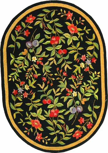 Miniatura 21 de SAFAVIEH Chelsea Collection - Alfombra decorativa de 1 pies 8 pulgadas x 2 pies 6 pulgadas, color negro, lana de campo francesa enganchada a mano