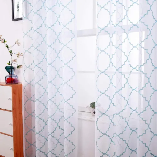 Miniatura 22 de Cortinas traslúcidas blancas de 84 pulgadas de largo, cortinas traslúcidas con bolsillo para barra para sala de estar, dormitorio, 2 paneles, 52x84