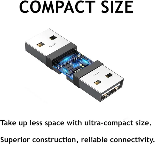 Miniatura 3 de PENGLIN Acoplador de montaje en panel USB 2.0, conector de paso USB, adaptador de extensión de mamparo hembra a hembra con tapón de agua/polvo