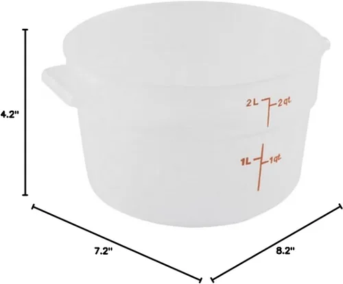Miniatura 2 de Cambro (RFS2PP190) Contenedor redondo de polipropileno para almacenamiento de alimentos de 2 cuartos - Camwear