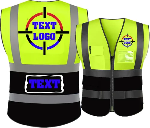 Chaleco de seguridad reflectante personalizado de alta visibilidad chaleco de seguridad para hombres y mujeres, ropa de trabajo de construcción