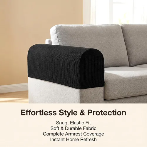 Miniatura 6 de RAINFLOW Fundas elásticas para reposabrazos para sofá, fundas de sofá reclinable, protector de muebles antideslizante para perros, gatos y niños