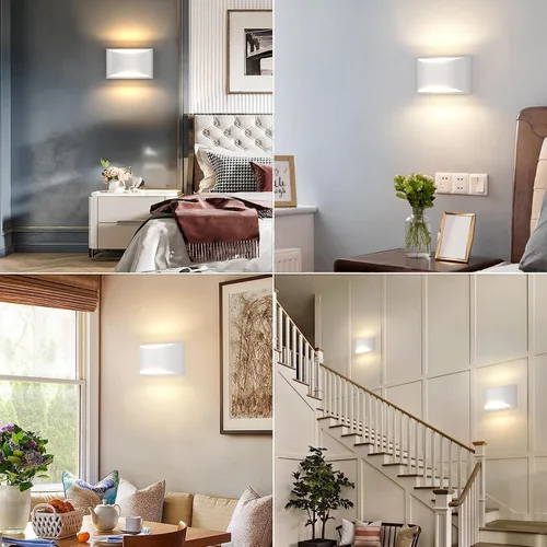Miniatura 6 de Tipace Modernos apliques LED de pared para interiores, 2 paquetes de luces de pared interiores cableadas de aluminio hacia arriba y hacia abajo, luz