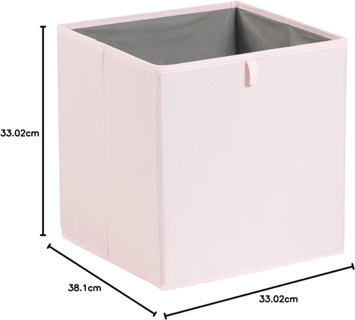 Miniatura 7 de Amazon Basics Contenedores organizadores de cubos, cestas de almacenamiento plegables para estantes, rosa peonía, paquete de 6, 13 x 15 x 13 pulgadas
