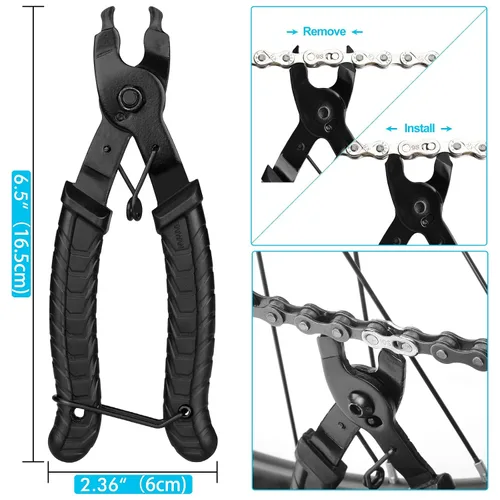 Miniatura 5 de Kit de herramientas para cadena de bicicleta con cadena de 6/7/8 velocidades, rompedor de cadena de bicicleta con gancho, alicates de eslabón y 6