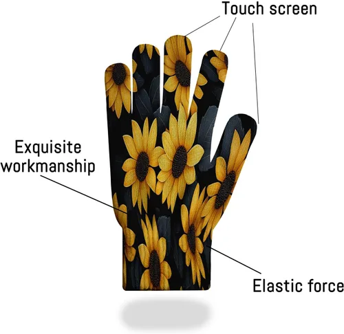 Miniatura 4 de Pétalos Amarillos - Guantes de invierno para correr para hombres y mujeres, compatibles con pantalla táctil para ciclismo, ciclismo, deportes