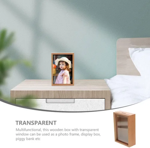 Miniatura 5 de Zerodeko Hucha para adultos, de madera, hucha para adultos, caja de fotos, caja de sombra para niñas, caja decorativa de sombra para el hogar