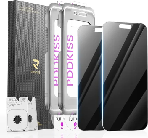 Miniatura 17 de PDDKISS Paquete de 2 protectores de pantalla de privacidad para iPhone 17 Pro Max de vidrio templado de 6.9 pulgadas + 2 protectores de lente