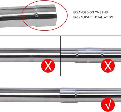 Miniatura 4 de Tubo de Escape de Mandril Personalizado DIY de 2.25 Pulgadas, Tubo Recto de 48 Pulgadas, Tubo Recto y de Doblado de Mandril de 2.25'' DE