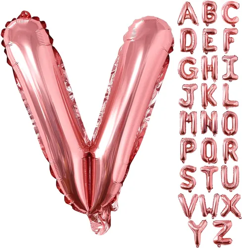 Miniatura 25 de Lovoir Globos grandes de 40 pulgadas de oro rosa con letra C de gran tamaño, globo de helio de aluminio de Mylar para decoración de fiesta de Letra