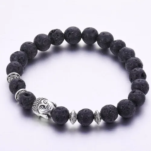 Miniatura 5 de Joya brazalete con gemas redondas de 8 mm, brazalete para los chacras, regalo de cumpleaños