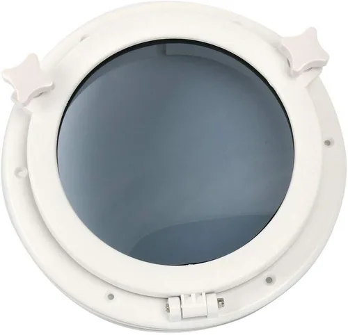 Miniatura 6 de Amarine made 2 piezas de ventana de barco yate apertura redonda Portlight Porthole 8.5 pulgadas, orificio de puerta de ventana de repuesto - vidrio