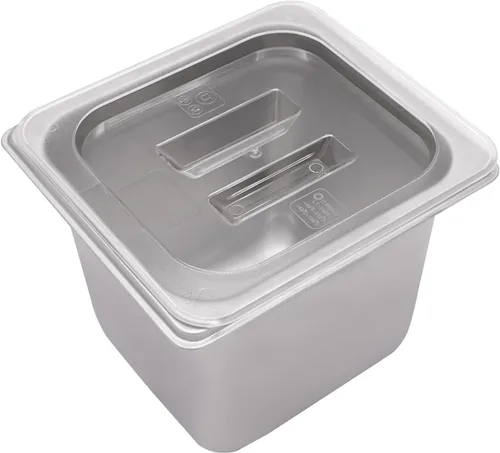 Miniatura 5 de Calentador eléctrico comercial de alimentos de 17.9 cuartos de galón, mesa de vapor de 4 sartenes, encimera de buffet Bain Marie de acero inoxidable