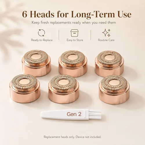 Miniatura 9 de Cabezales de repuesto para Flawless Generation 2, compatibles con el removedor de vello facial impecable Finishing Touch para mujeres, cuchillas