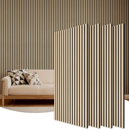 Miniatura 11 de TONOR Paneles acústicos de madera para pared con listones de madera, paquete de 2 paneles acústicos de 47.2 x 23.6 pulgadas, paneles acústicos