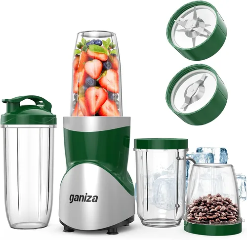 Miniatura 9 de Ganiza Licuadora para Batidos, licuadora de 900W para batidos y licuados, Combo de licuadora personal y molinillo de 15 piezas para cocina, batidora