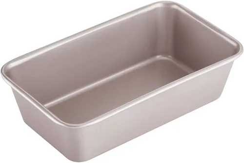 CHEFMADE Molde rectangular para pan de 2 libras, antiadherente oblonga para pan y carne para hornear al horno (dorado champán)