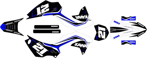 Kit de gráficos para Kawasaki KLX 230R (2020-2024) Serie Flow Azul 09 Mil – Adhesivos para motocicleta Dirt Pit Bike, calcomanías automotrices de