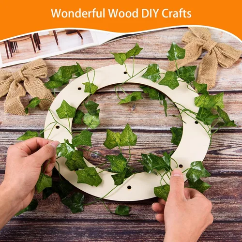 Miniatura 4 de 6 marcos de corona de madera para manualidades, manualidades de madera sin terminar, anillos de aro florales, guirnalda de Navidad, decoraciones
