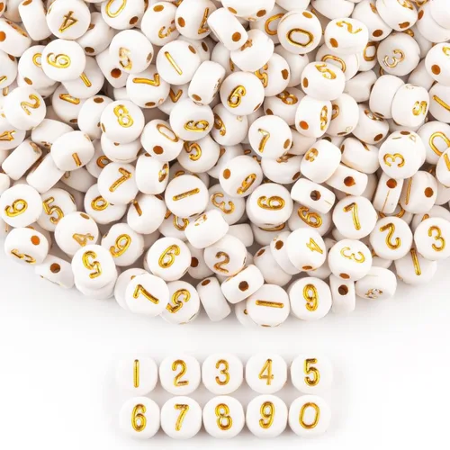 Miniatura 9 de ZHIYUXI - 1500 piezas de cuentas de letras de acrílico para pulseras de la amistad, cuentas de alfabeto para pulseras, collares, fabricación